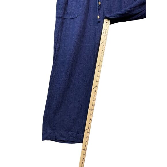 Soft Surroundings Pants Womens XS Petite Blue Linen Blend Pull On Crop Coastal - Picture 6 of 12